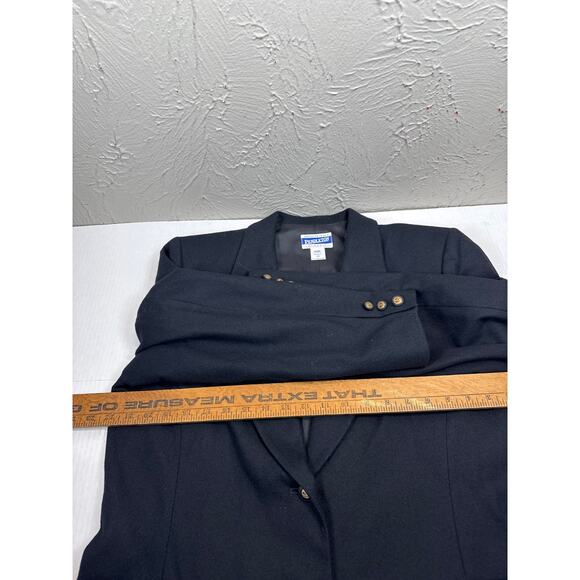 Pendleton Blazer Womens 100% Virgin Wool Black Lined Thick Shoulder Pads Size 16 - Picture 5 of 5